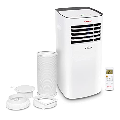 Inventor Chilly, Aire Acondicionado Portátil R290 de 2270 frigorías - 9000BTU/h, 3 modos en 1 (Refrigeración, Deshumidificación, Ventilación) (RAEE N° ES6988)