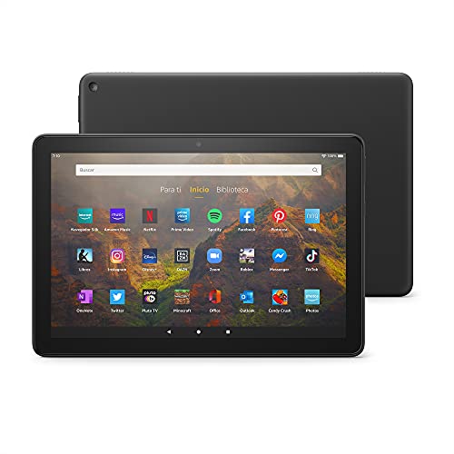 Tablet Fire HD 10 | 10,1' (25,6 cm), Full HD 1080p, 64 GB, color negro, sin publicidad