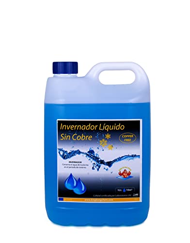 INVERNADOR LÍQUIDO SIN Cobre 5 litros - Desinfectante y Algicida para el Tratamiento de Piscinas en Invierno - Apto Piscinas Liner