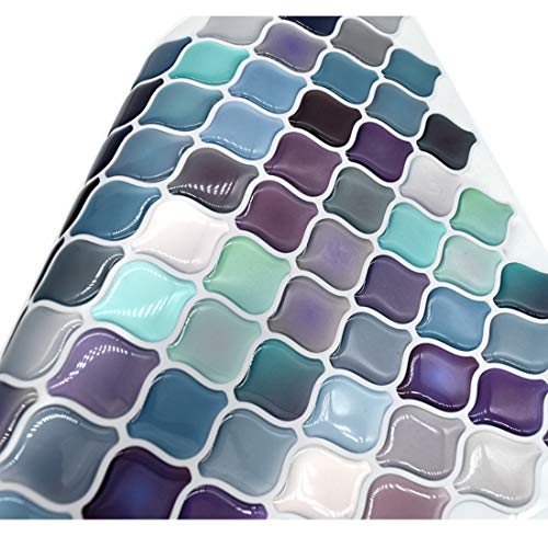 LUOXIAQIFEI Pegatinas de Azulejos Cocina Baño Mosaico Pegatinas Azulejos Adhesivos de Pared 25 * 21 cm (4 Hojas)