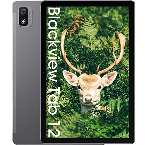 Tablet 10 Pulgadas, Blackview Tab12 Android 11 Tablet PC Con 4G LTE + 5G WIFI, 4GB+64GB(TF 1TB), 1920 X 1200 FHD, Octa-Core, Batería 6580mAh, Cámara Trasera de 13MP, Dual SIM/GPS/Bluetooth/Face ID/OTG
